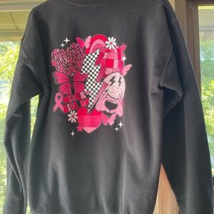 Black and Pink Graphic Women's Sweatshirt